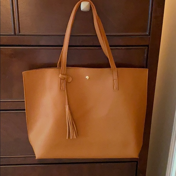 Handbags - Brown Vegan Leather Tote